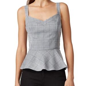 Waverly Grey Kelci Checkered Peplum Top Small